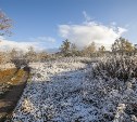 Первый снег в пригороде Южно-Сахалинска