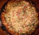 Пицца с морепродуктами в микроволновке (режим "конвекция")