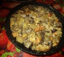 Картофель с яблоками и грибами