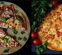 Тонкая пицца с двумя видами начинки