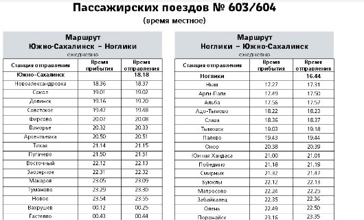 Поезд южно сахалинск смирных