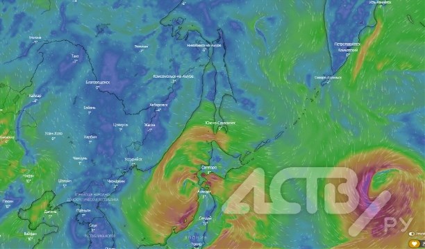 Японская карта погоды сахалина