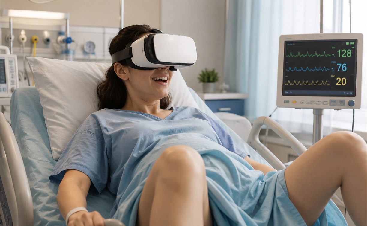 Роды в VR-очках стали популярны в России