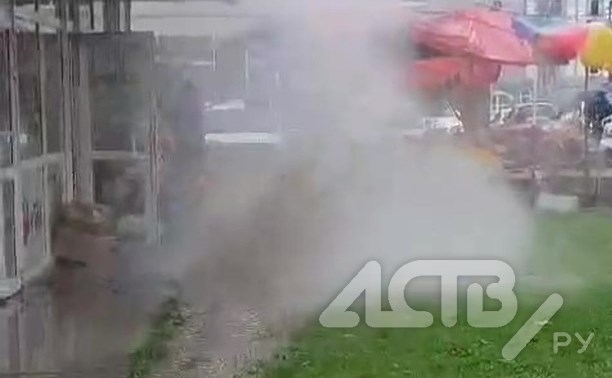 "Горячий дождь?": в Южно-Сахалинске из-под земли начал внезапно бить "гейзер"