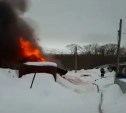 Из-за неисправной электропроводки в курильском селе загорелся сарай с погребом