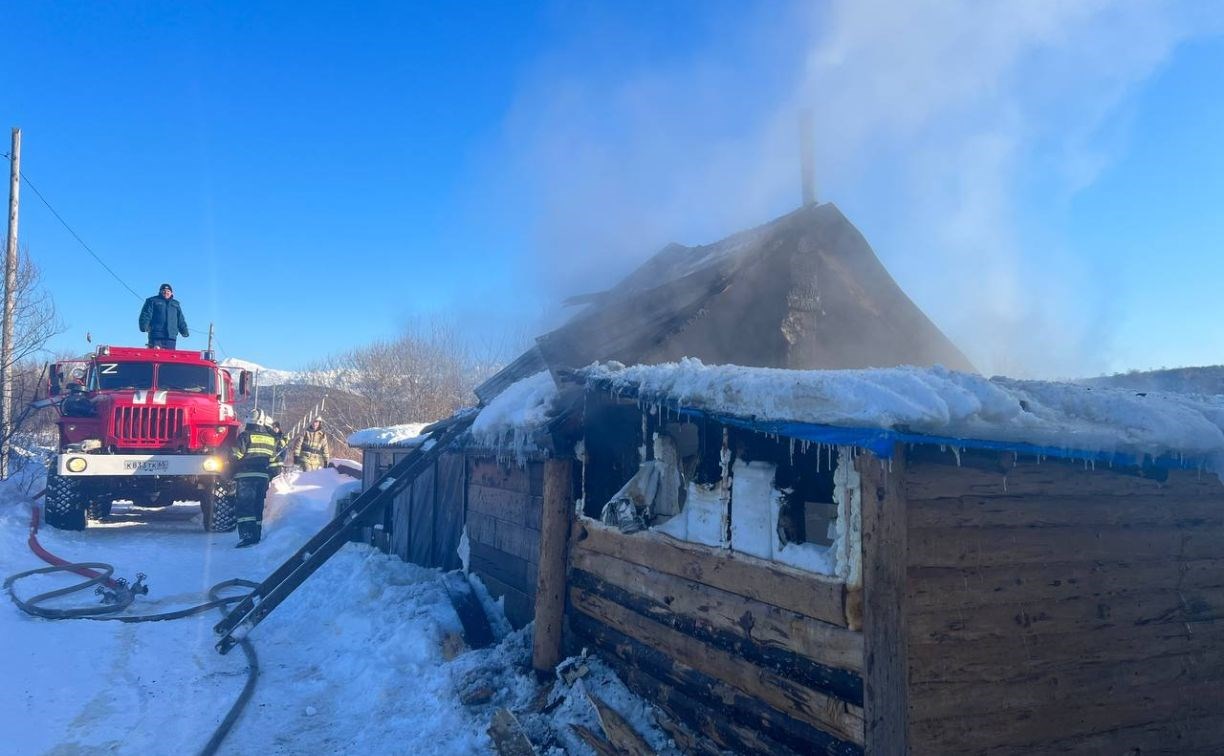 Частная баня сгорела в Александровске-Сахалинском