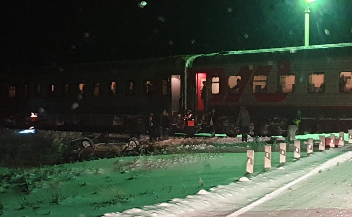 Пассажирский поезд и легковушка столкнулись в районе Палево