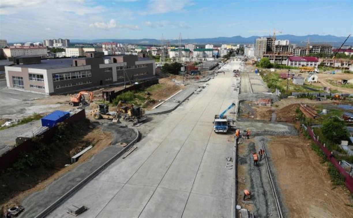 Основание участка улицы Пограничной в Южно-Сахалинске будет бетонным