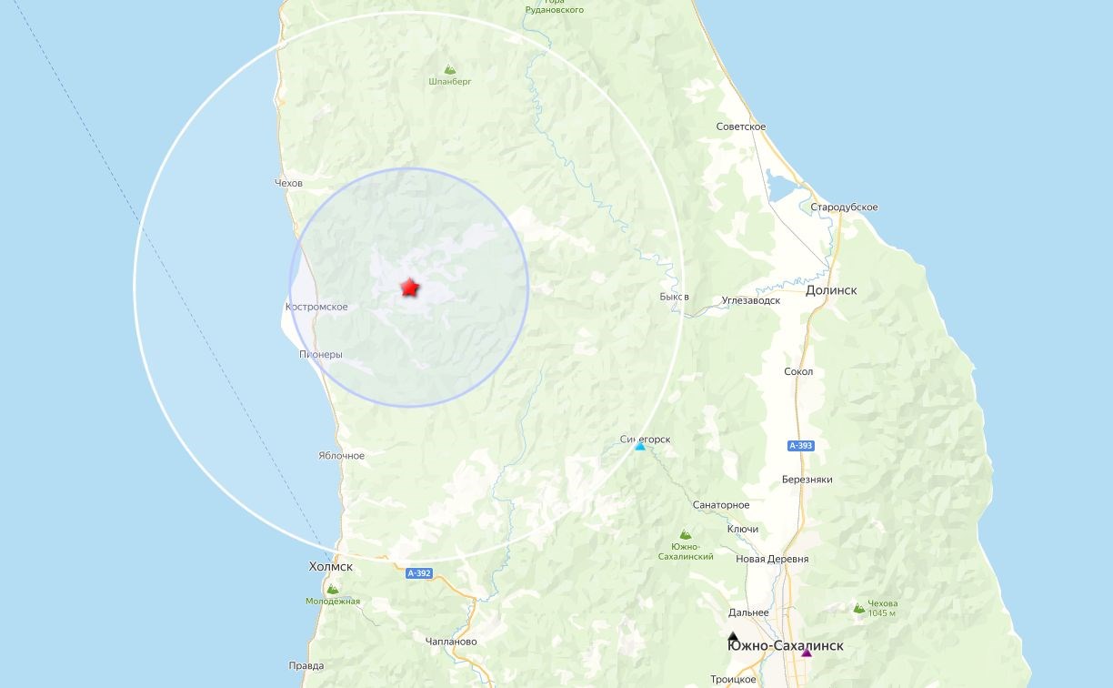 Два землетрясения с разницей в две минуты произошли на юге Сахалина