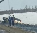 "Страшный гололёд": две иномарки угодили в ДТП на сахалинской трассе