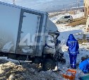Мужчина пострадал при столкновении погрузчика и грузовика в районе Березняков