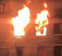 Ночной пожар в Ново-Александровске попал на видео