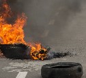 В Бошняково загорелся бульдозер