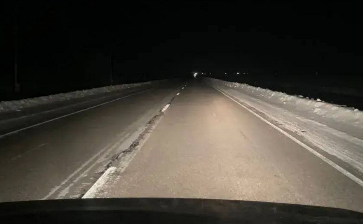 На участке трассы "Южно-Сахалинск - Оха" из-за снегопада ограничено движение