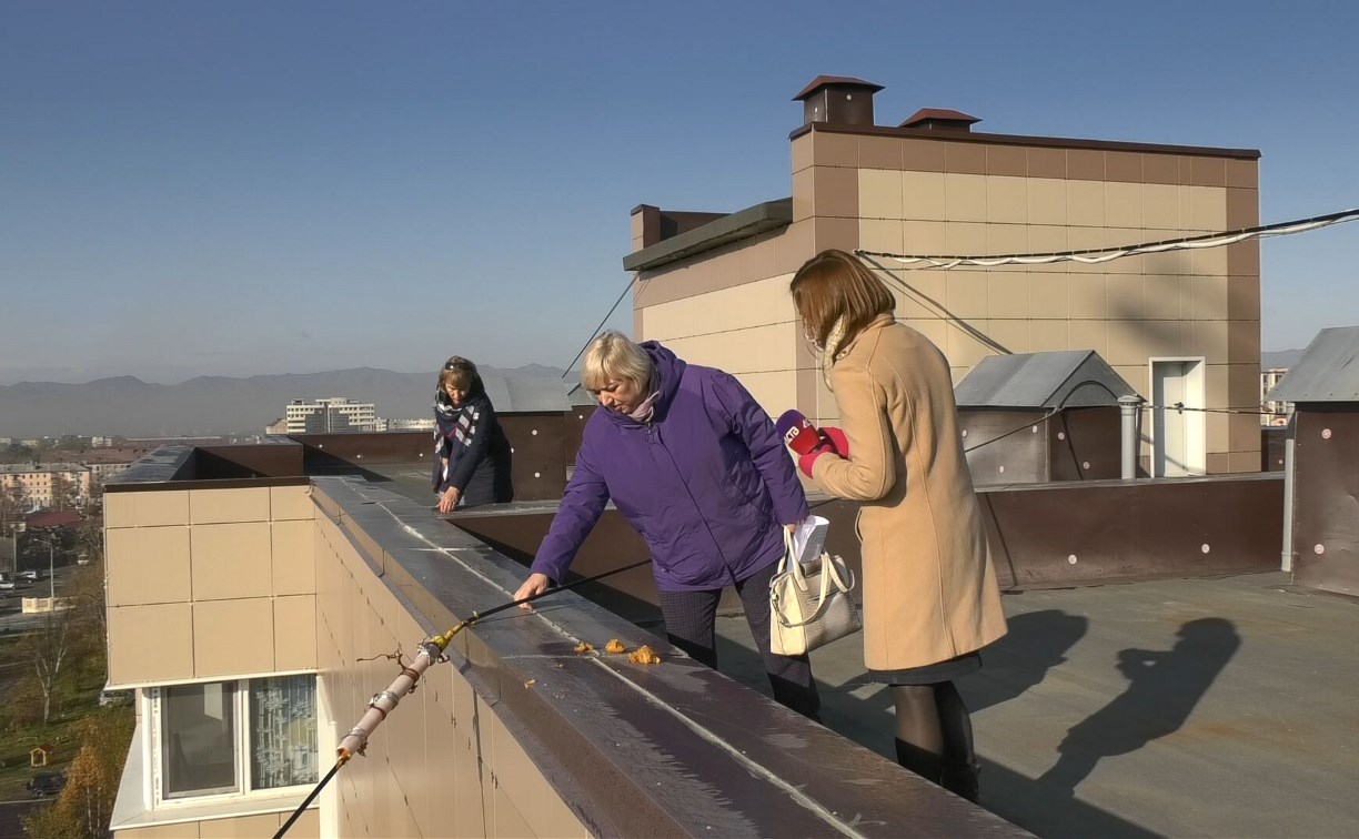 Протекающую крышу южно-сахалинской многоэтажки поручили починить "управляйке"