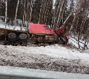 Длинномер сошёл с трассы в Тымовском районе