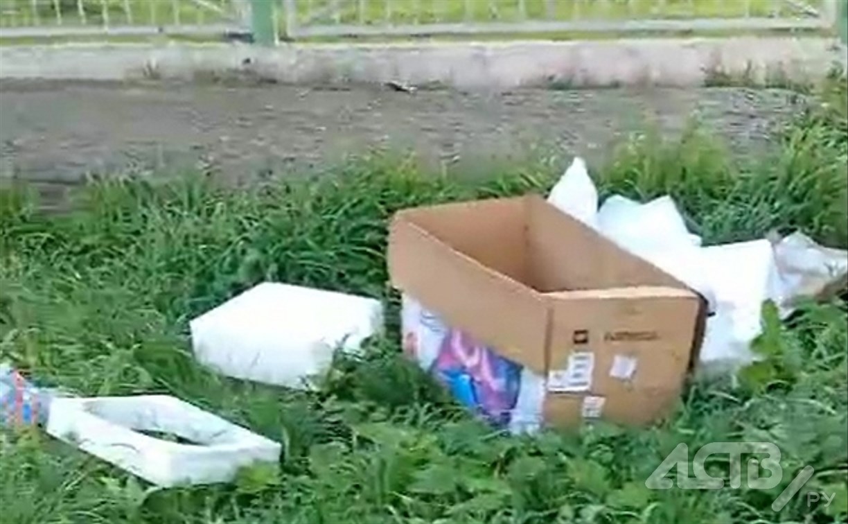Детский сад в Южно-Сахалинске заваливает мусором с пункта выдачи Озона