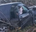 Пострадали три человека: в Анивском районе кроссовер вылетел в кювет 