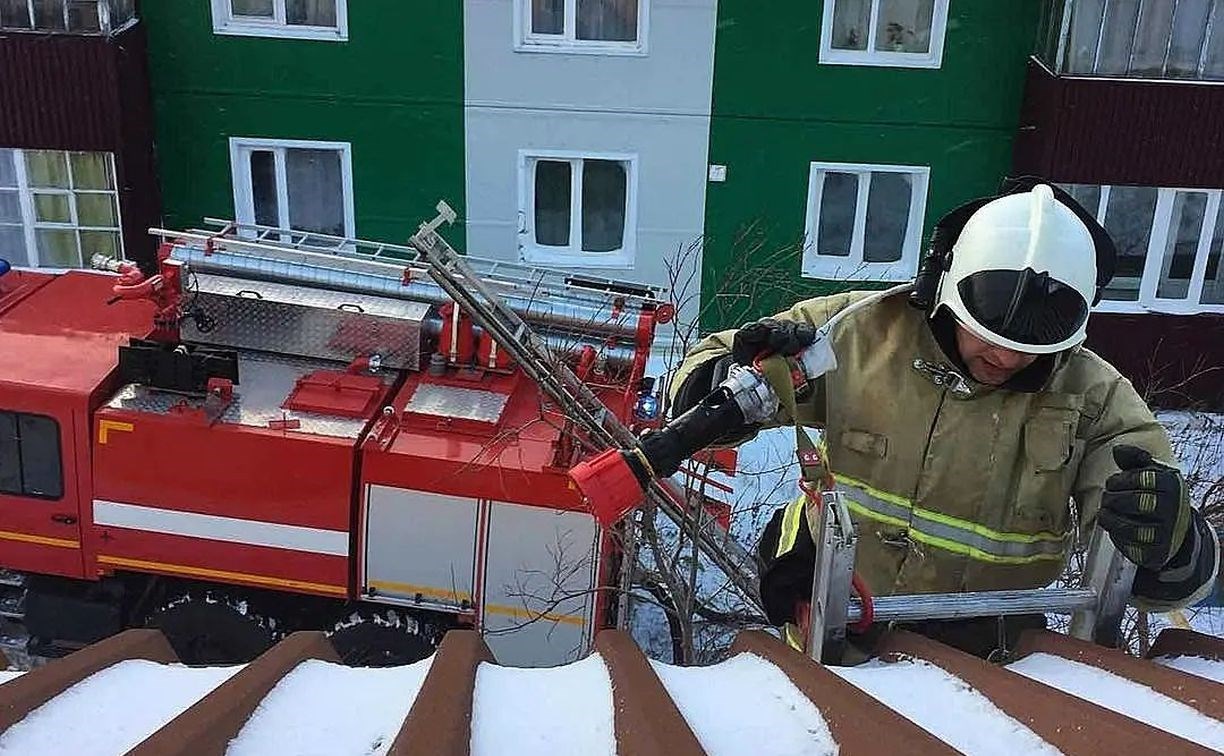 Массовые пожарные учения прошли на Сахалине