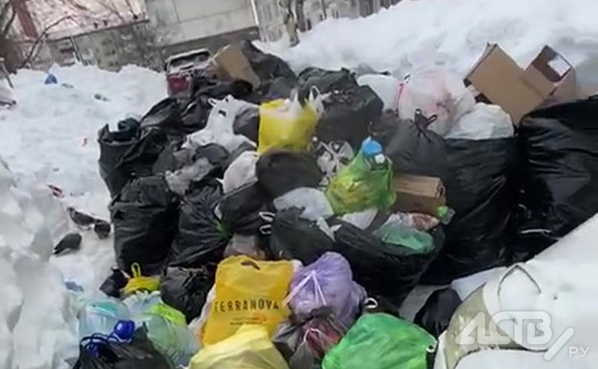 Проулок "мусорный" появился в Южно-Сахалинске во время затяжного циклона