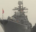 Восемнадцать боевых кораблей вышли в море между Сахалином и Хоккайдо
