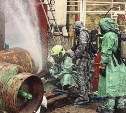 В Корсакове утечка аммиака - огнеборцы обеспечили водяную завесу 