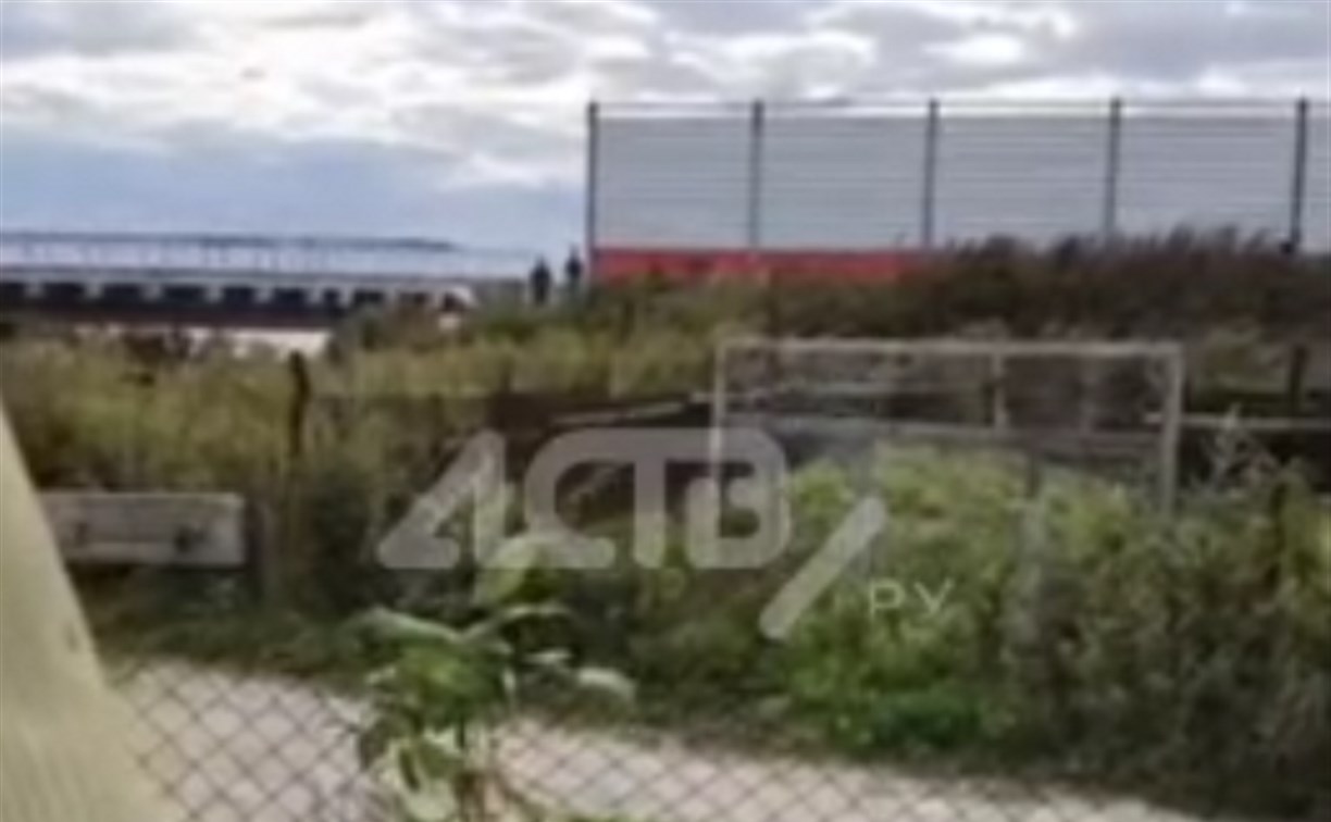 В Корсаковском районе дети играют на железнодорожном мосту, подкладывая камни под поезда
