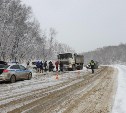 Очевидцев столкновения внедорожника и грузовика в пригороде Южно-Сахалинска ищет УВД
