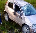 Автомобиль улетел в кювет в Поронайском районе