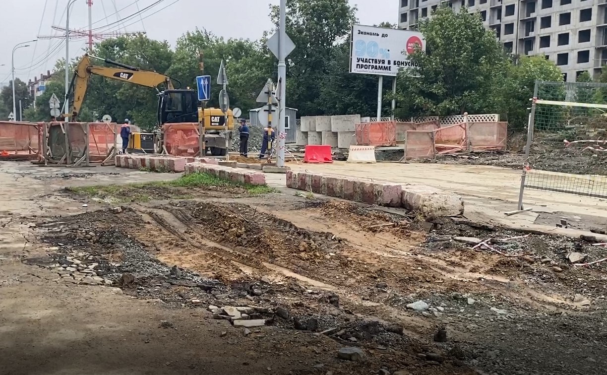 Ремонтируемый участок Комсомольской в Южно-Сахалинске откроют 11 сентября