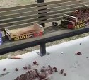 "Цой жив, клубника нет": в Южно-Сахалинске гнилой ягодой завалили остановку с лидером группы "Кино"