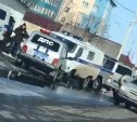 Автомобиль полиции столкнулся с иномаркой в Поронайске