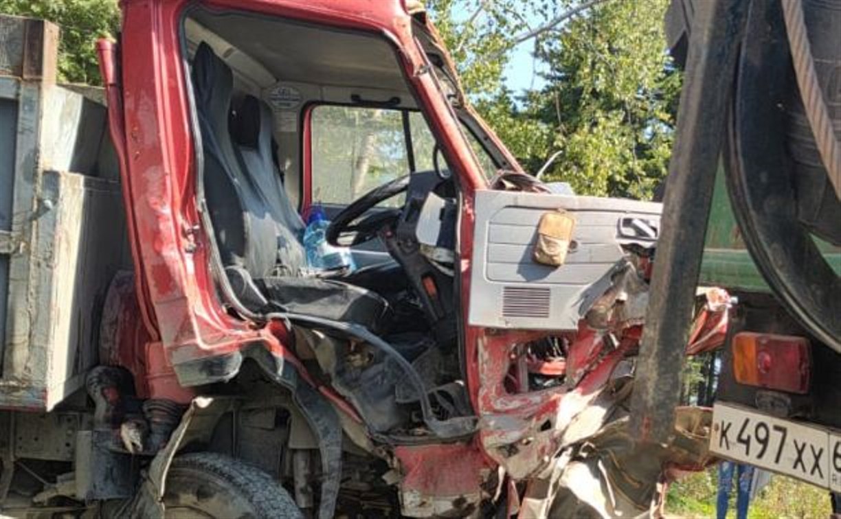 Мужчину зажало в кабине при столкновении двух грузовиков в Корсаковском районе