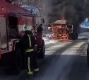 Самосвал сгорел дотла в Макарове