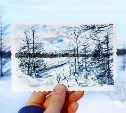 Художница, которая рисует то, что видит, посвятила скетчи зимнему Сахалину