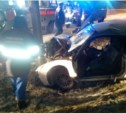 Две женщины попали в больницу по вине пьяного водителя, врезавшегося в столб