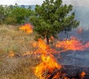 Люди и вертолёты тушат лесной пожар в Смирныховском районе