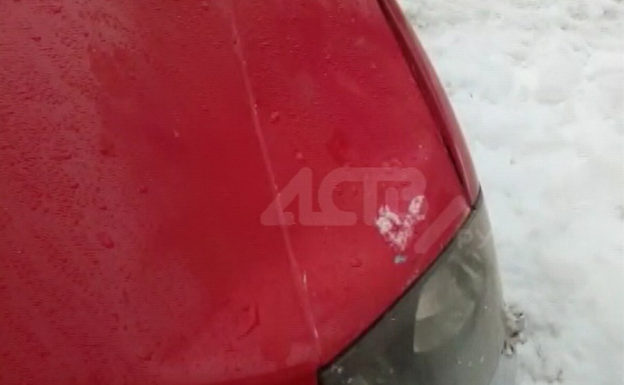 "Весь каркас повело": упавшая с крыши дома в Южно-Сахалинске снежная глыба помяла авто