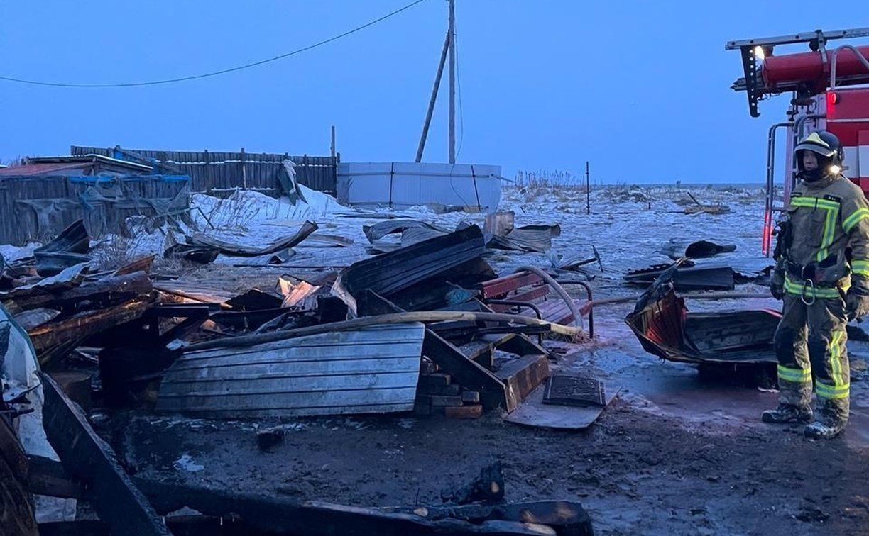 На острове Южный на Сахалине сгорел частный дом
