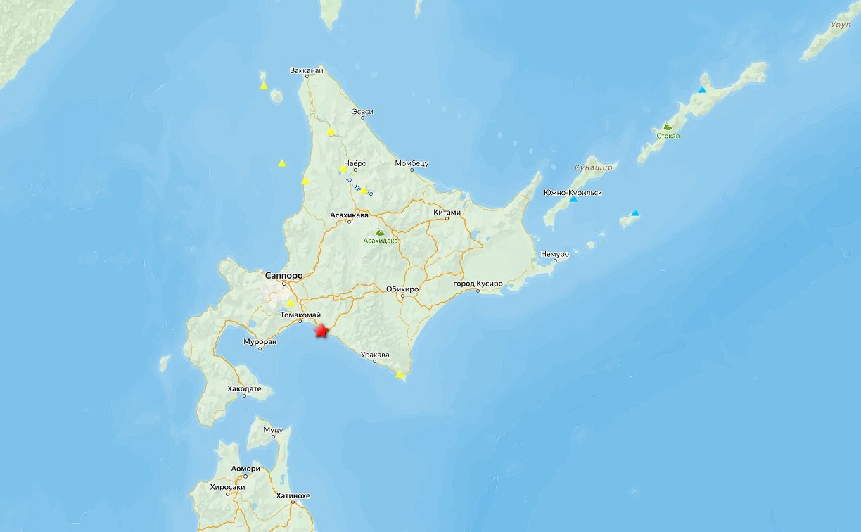 Жители Южно-Курильского района ощутили землетрясение на Хоккайдо