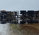 В районе Одопту опрокинулся грузовик с песком
