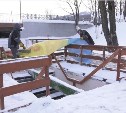 Купель в городском парке Южно-Сахалинска отремонтировали к Крещению
