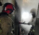 В Корсакове загорелся мусор в бесхозной постройке