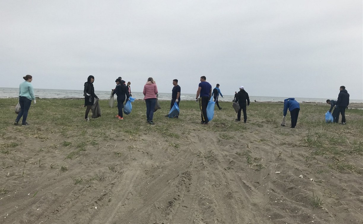 Возле Песчанского добровольцы прибрались на берегу моря