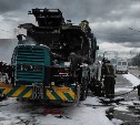 "Не видел пламя, пока не посигналили": подробности ДТП со сгоревшим автокраном в Южно-Сахалинске