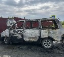 "Остался только каркас на колёсах": появились кадры сгоревшего в Анивском районе автомобиля