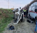 Пострадали двое: автомобиль перевернулся в Анивском районе