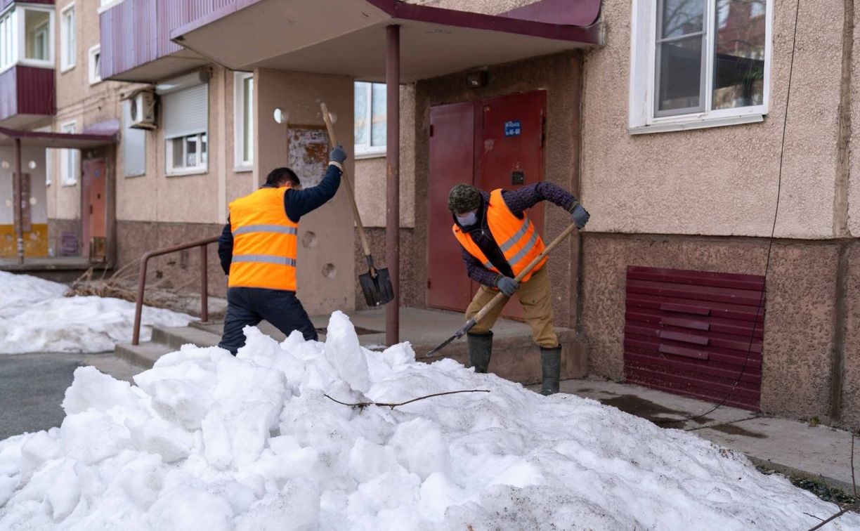 Управляющие компании Южно-Сахалинска активно включились в весеннюю уборку придомовых территорий