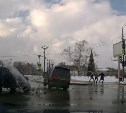 Появилось видео жёсткого ДТП на перекрестке в центре Южно-Сахалинска