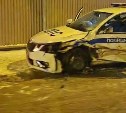 Полицейский автомобиль разбили в жёстком ДТП в Южно-Сахалинске